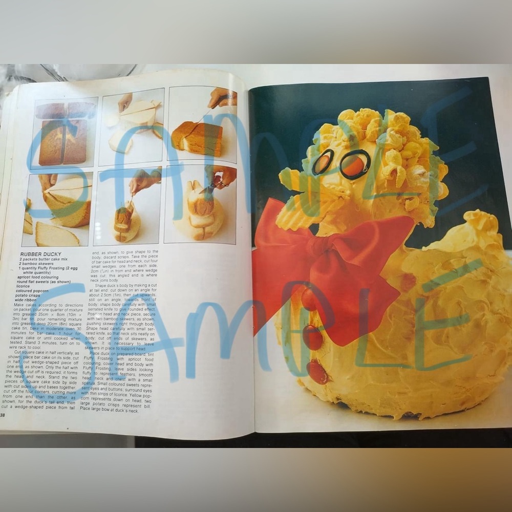 Bluey duck cake recipe Vintage Australian Women's Weekly Children's Birthday 80s